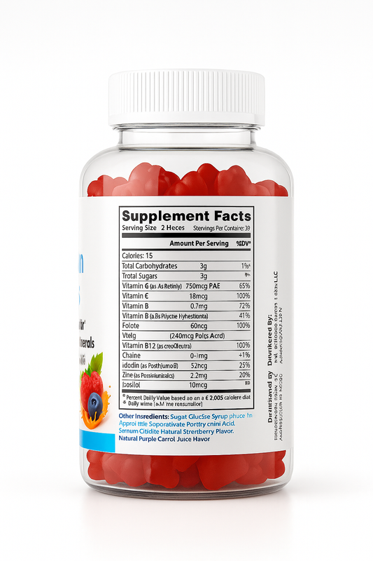 Phyotin Multivitamin Gummies – Daily Immune & Energy Support with Essential Vitamins & Minerals | 60 Gummies