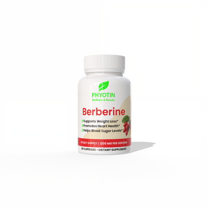 Phyotin Berberine 1200 mg supplement bottle

