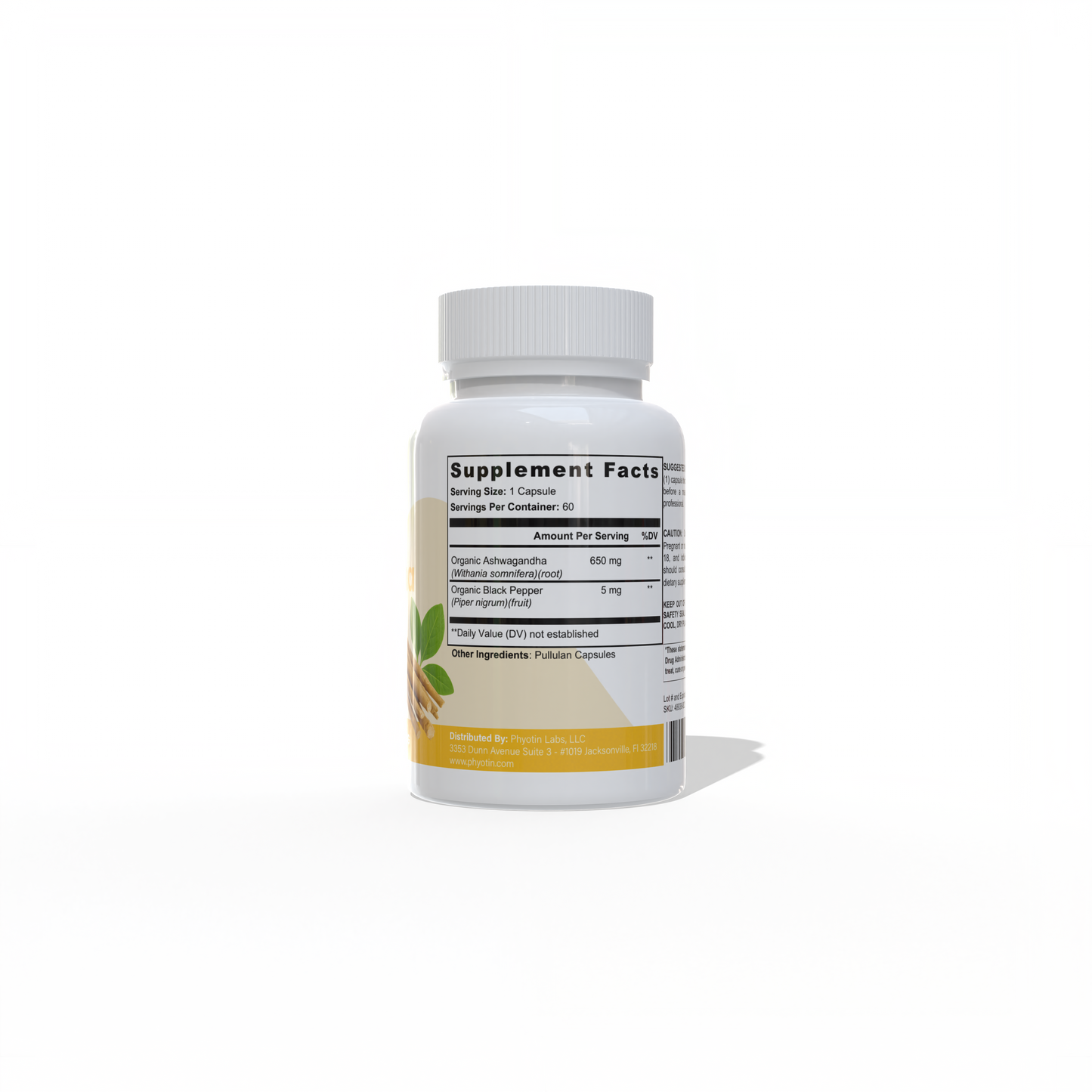 Phyotin Ashwagandha + Black Pepper – Stress Relief & Mood Support (650 mg)