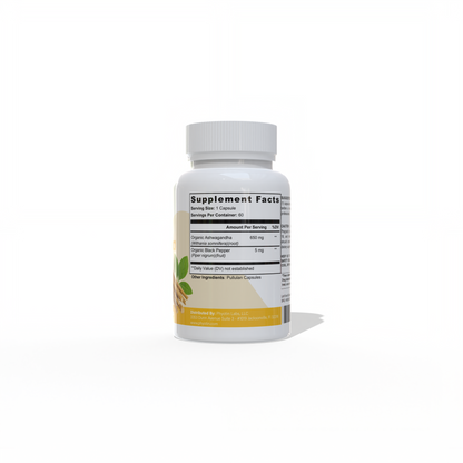 Phyotin Ashwagandha + Black Pepper – Stress Relief & Mood Support (650 mg)
