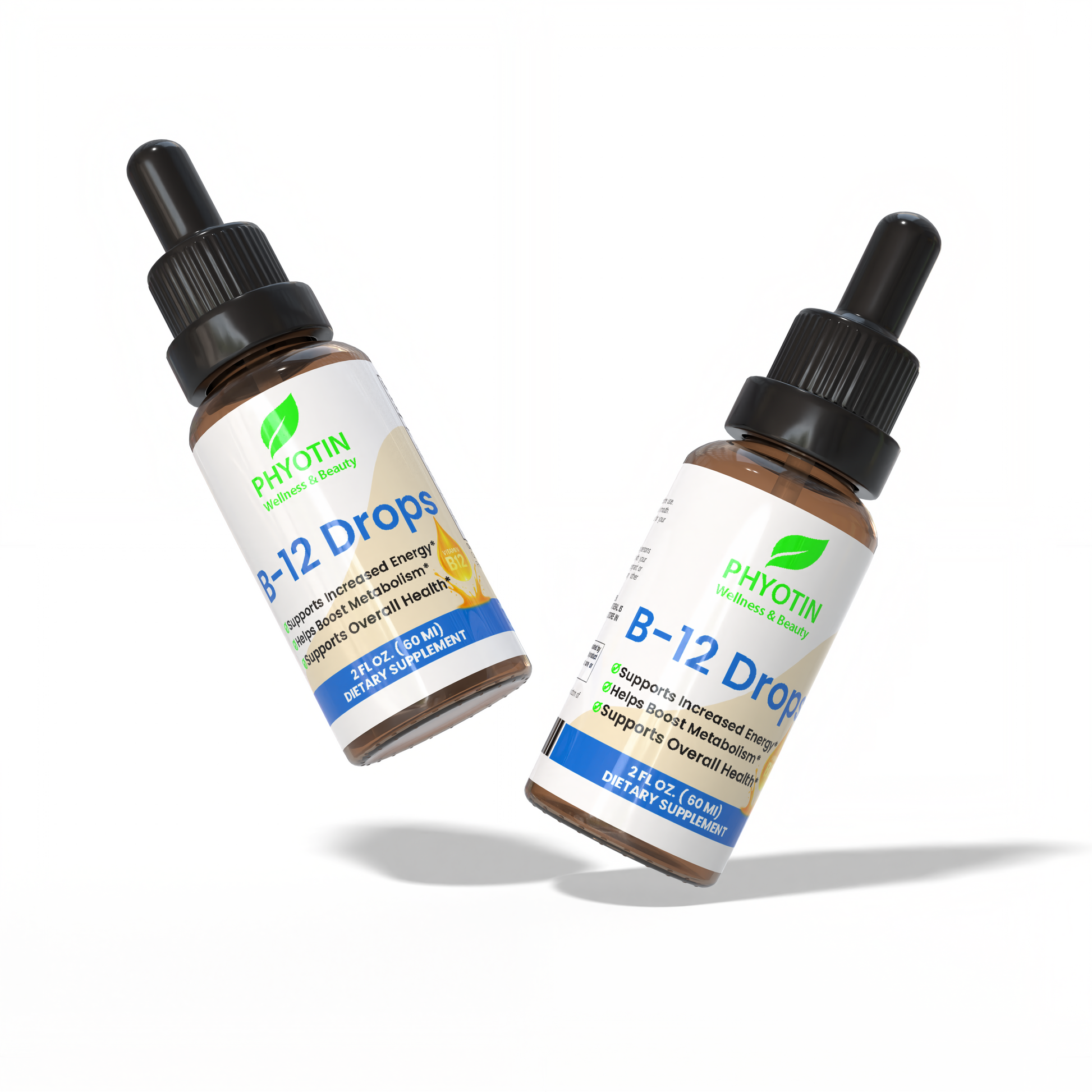 Two Phyotin B-12 Drop bottles on a white background