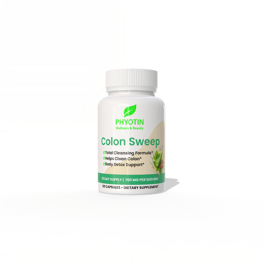 Phyotin Colon Sweep supplement bottle for digestive cleanse and gut support
