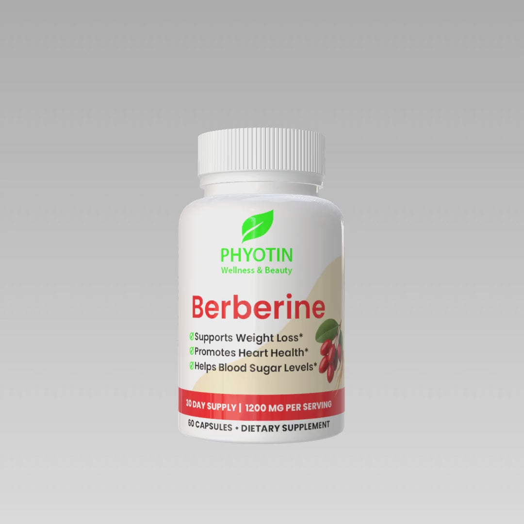 Video of Phyotin Berberine supplement spinning 360 degrees